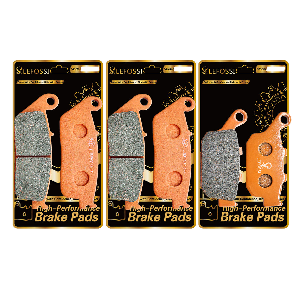 LE LEFOSSI Front Rear Brake Pads for Street Triple 675 2007-2012 Tiger 800 Tiger 800 XC XCa XCx XR XRt XRx 2015-2020 Tiger Sport 660 Trident 660 2021-2024 Carbon Fiber Front & Rear FA226 FA140