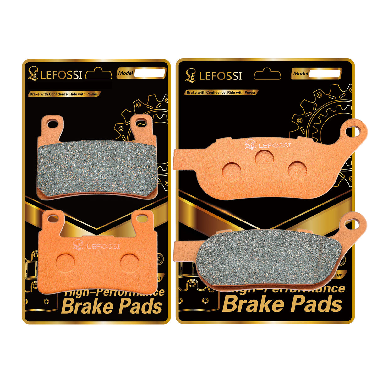 LE LEFOSSI Carbon Fiber Brake Pads for Harley Davidson FLSTFBS Fat Boy S FLSS Softail Slim S 2016-2017 Carbon Fiber, Front & Rear, Superior Heat Dissipation, Quiet for Touring FA296 FA458