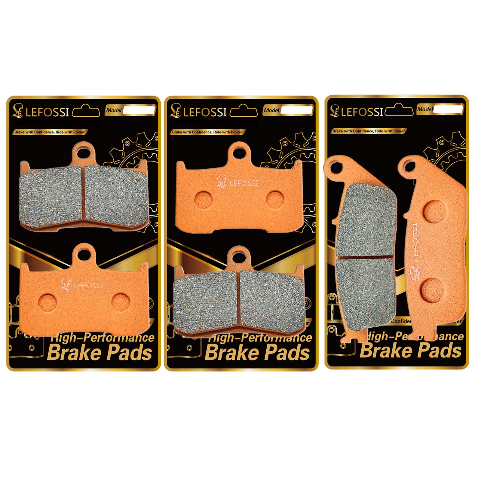 LE LEFOSSI Front and Rear Carbon Fiber Brake Pads Compatible with for Indian Chieftan Chief Classic Vintage Dark Horse Roadmaster 2014 2015 2016 2017 FA347F FA347F FA196R