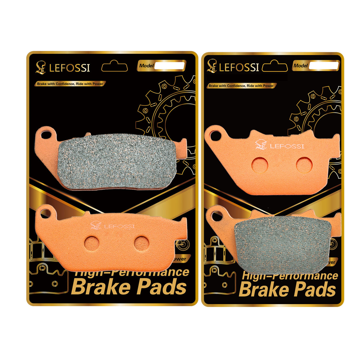 LE LEFOSSI Front Rear Brake Pads for Harley Davidson iron 883 XL883 XL1200 XL 883 XL 1200 Sportster 2004 2005 2006 2007 2008 2009 2010 2011 2012 2013 Carbon Fiber, Front & Rear, Quiet FA381 FA387