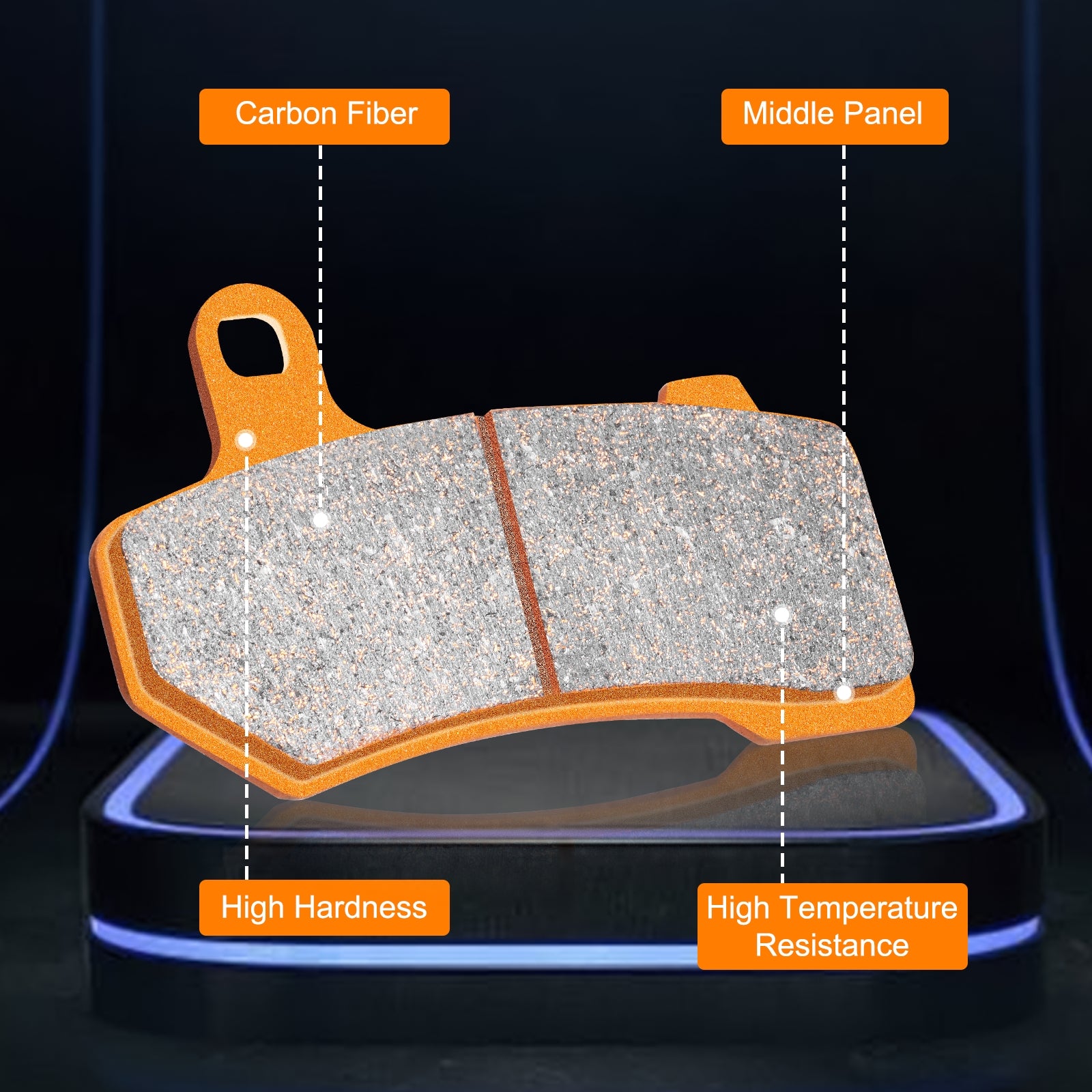 LE LEFOSSI Front Rear Brake Pads Compatible with for Harley Davidson Road Glide Road King Street Glide Electra Glide Ultra Limited Night Rod Street Rod V-Rod 2008-2024 Carbon Fiber Brake Pads FA409FR