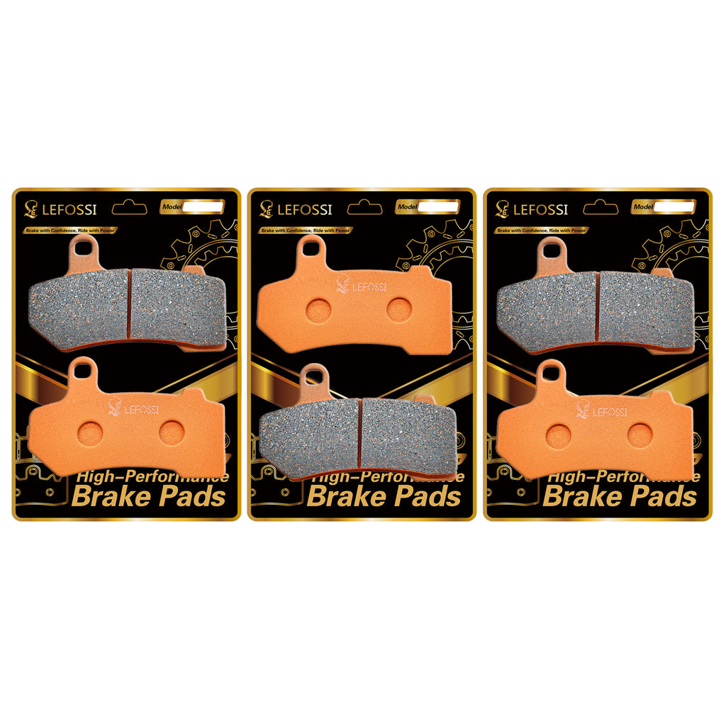 LE LEFOSSI Front Rear Brake Pads Compatible with for Harley Davidson Road Glide Road King Street Glide Electra Glide Ultra Limited Night Rod Street Rod V-Rod 2008-2024 Carbon Fiber Brake Pads FA409FR