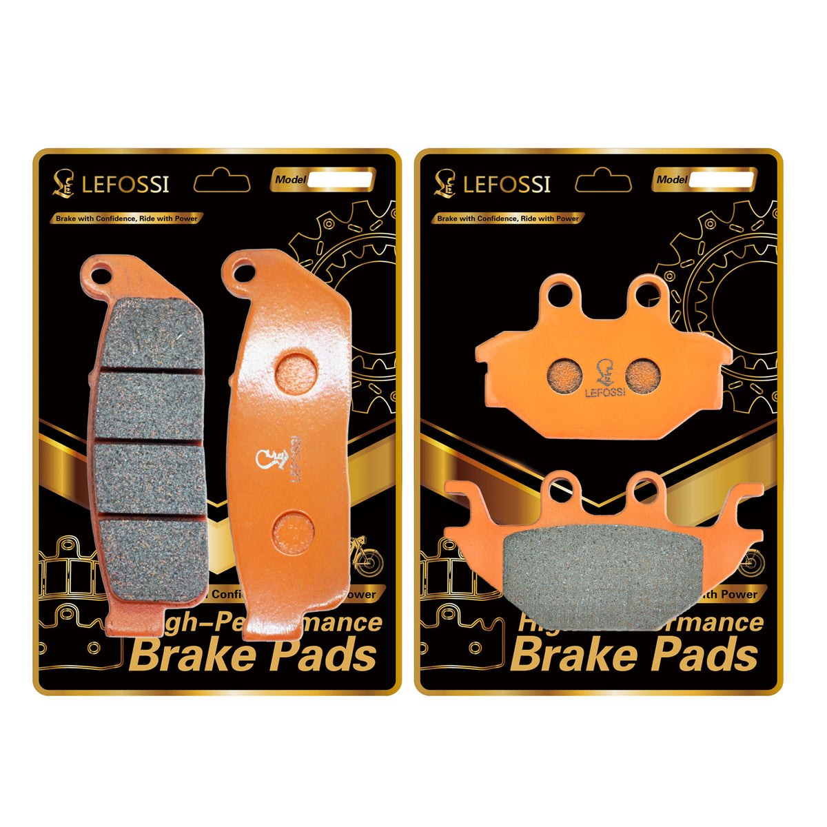 LE LEFOSSI Front and Rear Carbon Fiber Brake Pads Compatible with Fit for Indian Scout 2015 2016, Scout Sixty 2016 Quiet, Low Dust, Low Fade, Quiet Parts Accessories Replacement Kits FA672F FA377R