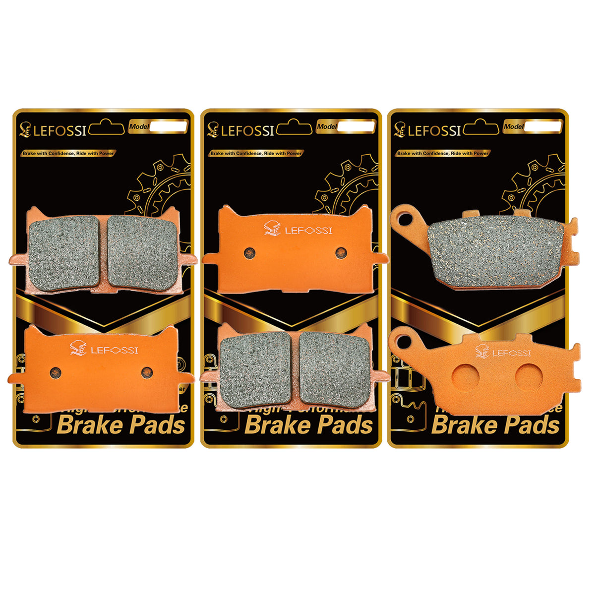 LE LEFOSSI Front Rear Brake Pads for Honda CRF 1100 Africa Twin 2016-2020 CRF 1000 CRF 1100 Africa Twin Adventure Sport 2016 2017 2018 2019 2020 Front & Rear, Carbon Fiber, Quiet FA679FF FA174R